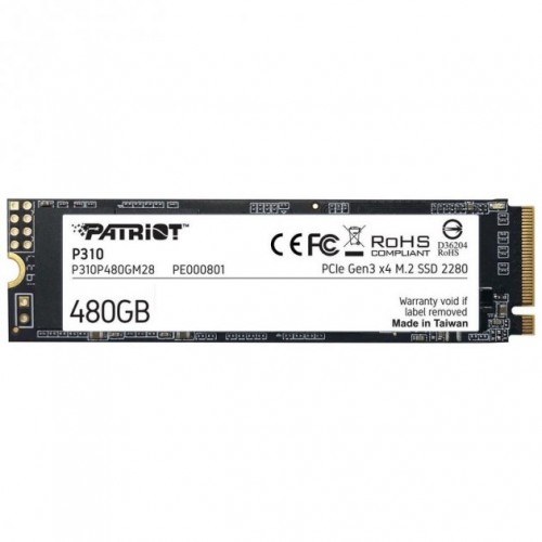 Накопичувач SSD M.2 Patriot P310 480GB NVMe 2280 PCIe 3.0x4 3D NAND TLC
