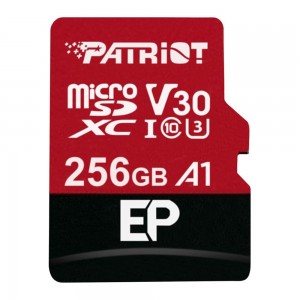 Карта пам'яті microSDXC (UHS-1 U3) Patriot EP Series 256Gb class 10 V30 (R-100MB/s, W-80MB/s) (adapter SD)
