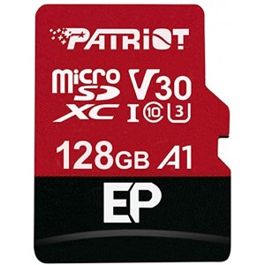 Карта пам'яті microSDXC (UHS-1 U3) Patriot EP Series 128Gb class 10 V30 (R-100MB/s, W-80MB/s) (adapter SD)