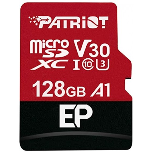 Карта пам'яті microSDXC (UHS-1 U3) Patriot EP Series 128Gb class 10 V30 (R-100MB/s, W-80MB/s) (adapter SD)