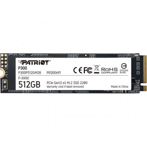Накопичувач SSD M.2 Patriot P300 512GB NVMe 2280 PCIe 3.0x4 3D NAND TLC