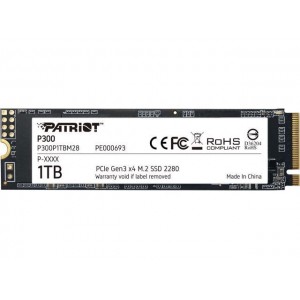 Накопичувач SSD M.2 Patriot P300 1TB NVMe 2280 PCIe 3.0x4 3D NAND TLC