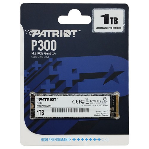 Накопичувач SSD M.2 Patriot P300 1TB NVMe 2280 PCIe 3.0x4 3D NAND TLC