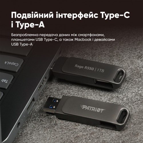 Флеш-накопичувач Patriot USB 3.2 Gen 1 Rage R550 1TB Type-A+C