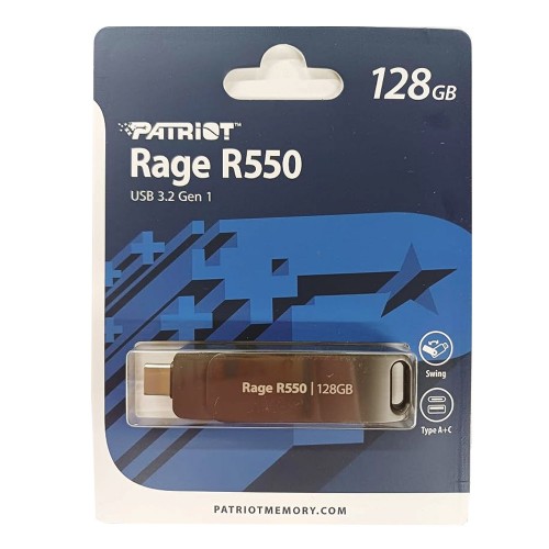 Флеш-накопичувач Patriot USB 3.2 Gen 1 Rage R550 128GB Type-A+C