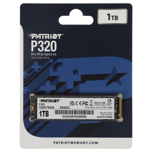Накопитель SSD M.2 Patriot P320 1 ТБ NVMe 2280 Gen3.0 x4 3D TLC