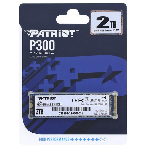 Накопичувач SSD M.2 Patriot P300 2TB NVMe 2280 PCIe 3.0x4 3D NAND TLC