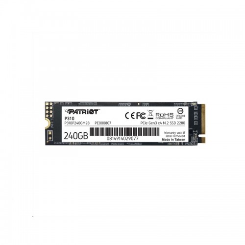 Накопичувач SSD M.2 Patriot P310 240GB NVMe 2280 PCIe 3.0 3D TLC