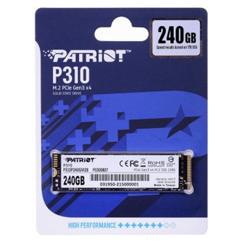 Накопичувач SSD M.2 Patriot P310 240GB NVMe 2280 PCIe 3.0 3D TLC
