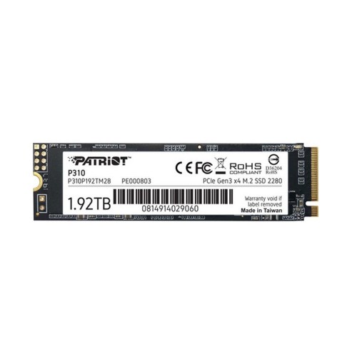 Накопичувач SSD M.2 Patriot P310 1920GB NVMe 2280 PCIe 3.0x4 3D NAND TLC