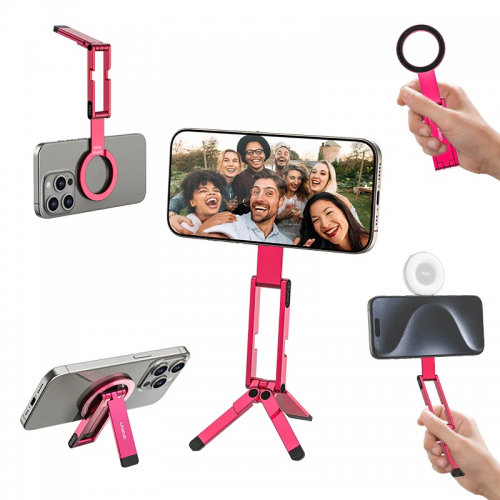 Держатель телефона Ulanzi MA60 Foldable Magnetic Phone Tripod (Розовый)