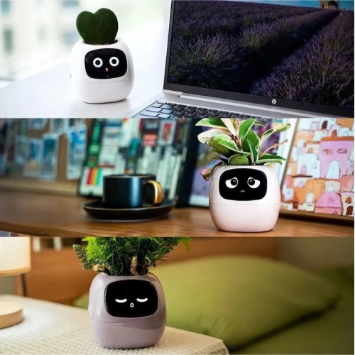 Інтерактивний розумний горщик для рослин Ivy Smart Planter Tuya AI, Pink