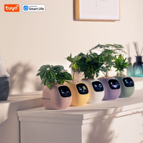 Інтерактивний розумний горщик для рослин Ivy Smart Planter Tuya AI, Purple