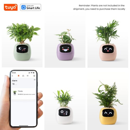 Інтерактивний розумний горщик для рослин Ivy Smart Planter Tuya AI, Purple