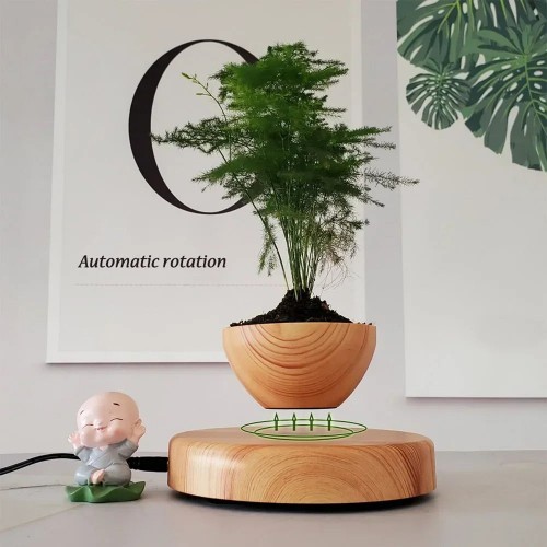 Магнітний левітаційний горщик для рослин HCNT Magnetic Levitating Pot M10-PS Wood Grain