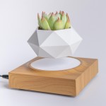 Магнітний левітаційний горщик для рослин HCNT Magnetic Levitating Pot M10-FP  Wood Grain