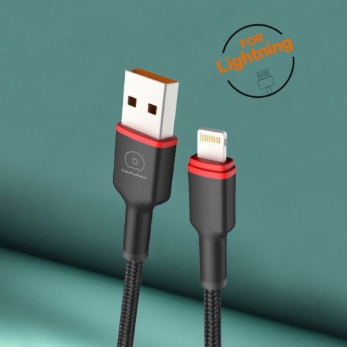 Кабель WUW-X203 USB Lightning 2,4А черный