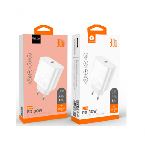 Сетевое зарядное устройство WUW-C197 PD 30W white