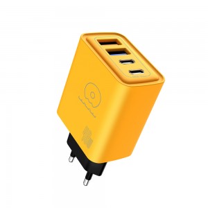 Сетевое зарядное устройство WUW-C212 48W Charger 2 USB C + 2 USB C yellow
