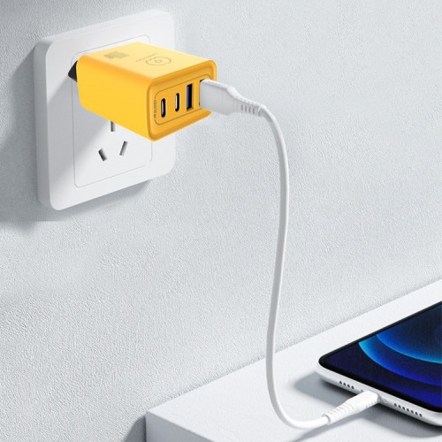 Мережевий зарядний пристрій WUW-C212 48W Charger 2 USB C + 2 USB C yellow