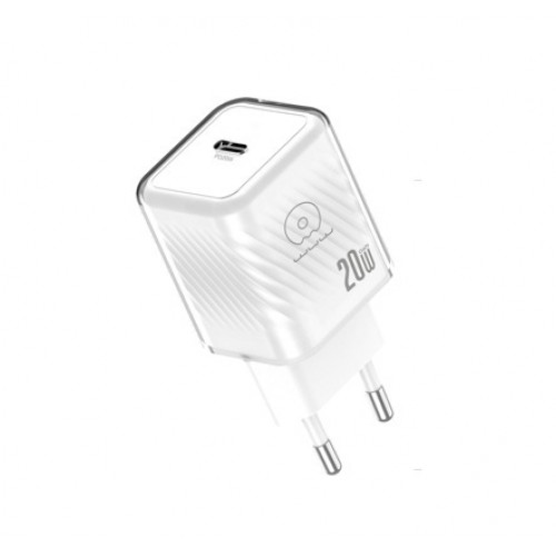 Сетевое зарядное устройство WUW-C225 20W GaN Charger USB C белое