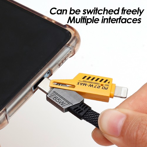 Кабель WUW-X207 USB 3 в 1 65W чёрный