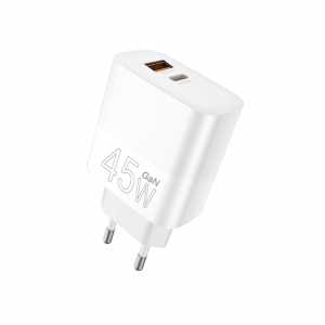 Мережевий зарядний пристрій WUW-C209 45W PD USB-C + USB QC3.0 18W white