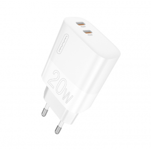 Мережевий зарядний пристрій WUW-C193 PD20W Charger USB C + USB C white