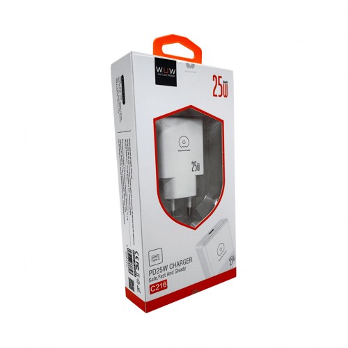 Мережевий зарядний пристрій WUW-C216 25W Gan ChargerUSB C white