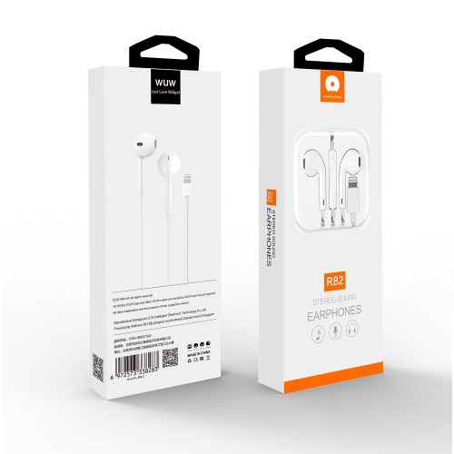 Проводные наушники WUW R82 (Lightning) White