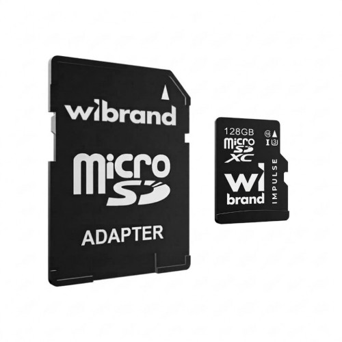 Карта памяти microSDXC (UHS-1) Wibrand 128 Гб класс 10 (адаптер SD)