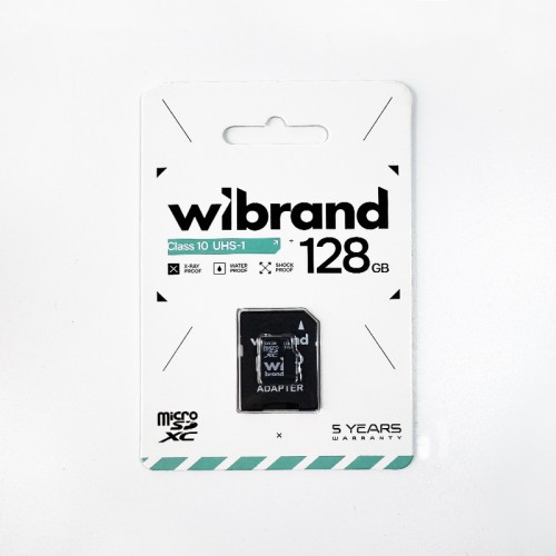 Карта пам'яті microSDXC (UHS-1) Wibrand 128Gb class 10 (adapter SD)