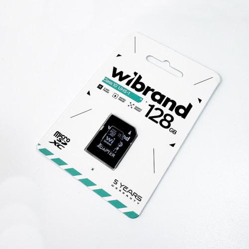 Карта пам'яті microSDXC (UHS-1) Wibrand 128Gb class 10 (adapter SD)