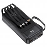 Повербанк Wuw Y200 20000mAh 22.5W з 4 кабелями Black