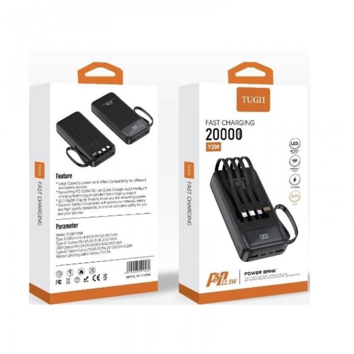 Зовнішній акумулятор WUW Y200 (22.5W PD) 20000mAh Black - купити