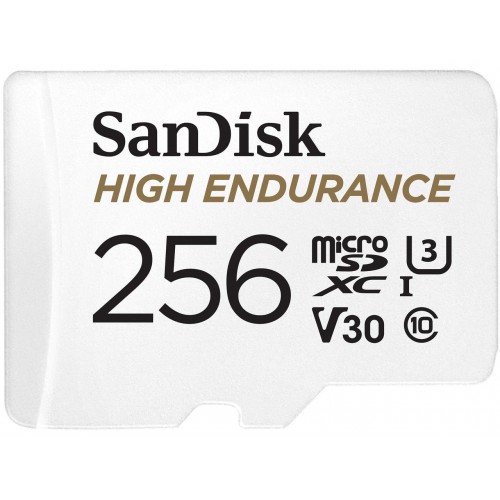 Карта памяти microSDXC (UHS-1 U3) SanDisk High Endurance 256 ГБ класс 10 V30 (100 Мбит/с) (адаптер SD)