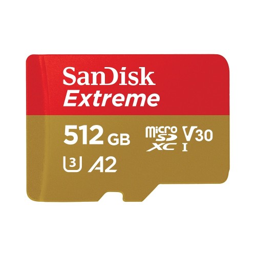 Карта пам'яті microSDXC (UHS-1 U3) SanDisk Extreme A2 512Gb class 10 V30 (R190MB/s,W130MB/s) (adapter SD)