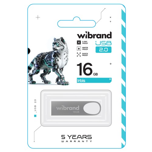 Флеш-накопитель Wibrand USB 2.0 Irbis 16Gb Silver