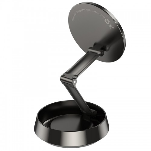 Автотримач для телефона HOCO H83 Metal ring magnetic car holder(center console) metal grey