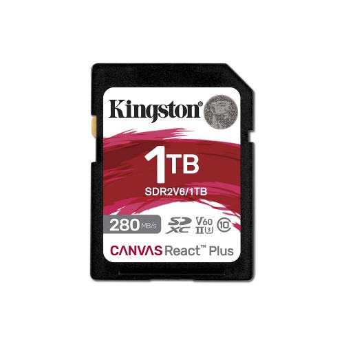 Карта пам'яті SDXC (UHS-II U3) Kingston Canvas React Plus 1Tb class 10 V60 (R280MB/s, W150MB/s)