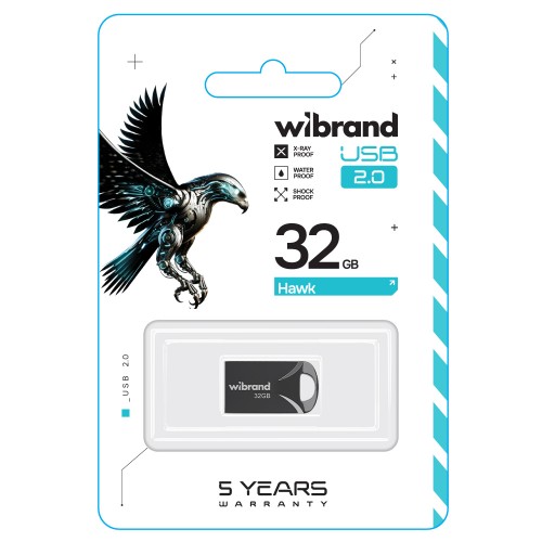 Флеш-накопитель Wibrand USB 2.0 Hawk 32Gb Black