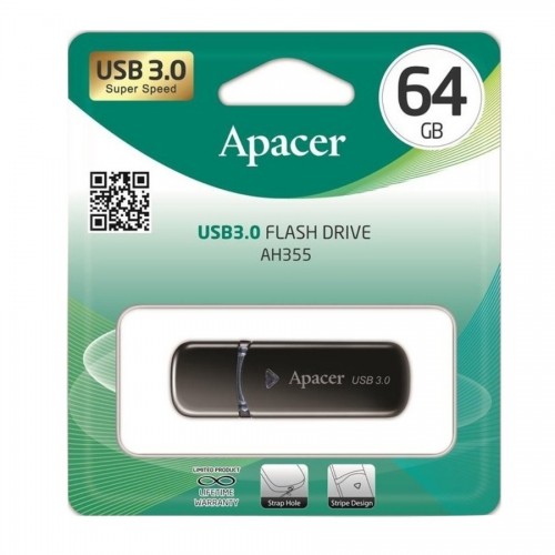 Флеш-накопитель Apacer USB 3.2 Gen 1 AH355 64 ГБ Black