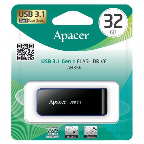 Флеш-накопитель Apacer USB 3.2 Gen 1 AH356 32GB Black