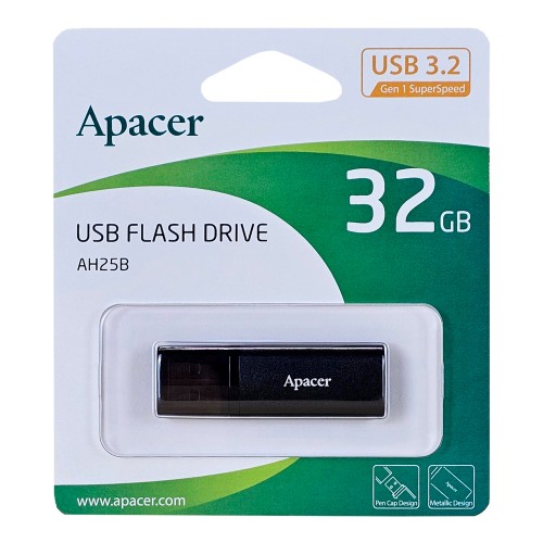 Флеш-накопитель Apacer USB 3.2 Gen 1 AH25B 32Gb Black