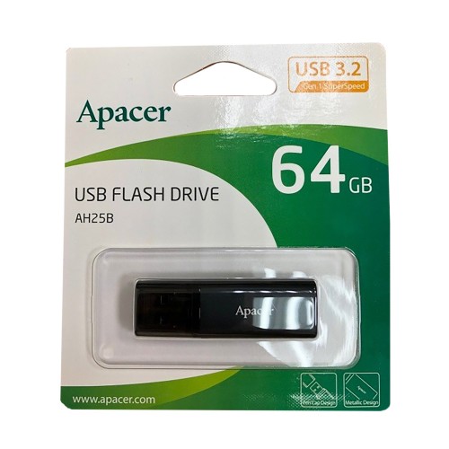 Флеш-накопичувач Apacer USB 3.2 Gen 1 AH25B 64Gb Black