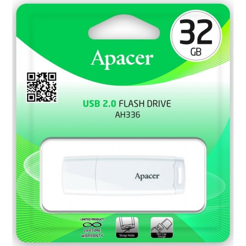 Флеш-накопичувач Apacer USB 2.0 AH336 32Gb White