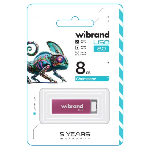 Флеш-накопитель Wibrand USB 2.0 Chameleon 8Gb Pink