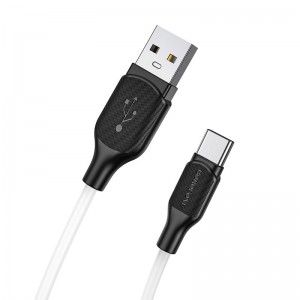 Кабель BOROFONE BX42 USB — Type-C 3A, 1 м, силикон, разъёмы TPE, белый