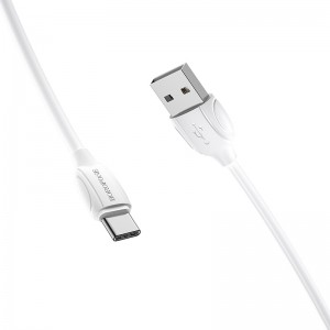 Кабель BOROFONE BX19 USB — Type-C 3A, 1 м, PVC, разъёмы TPE, белый