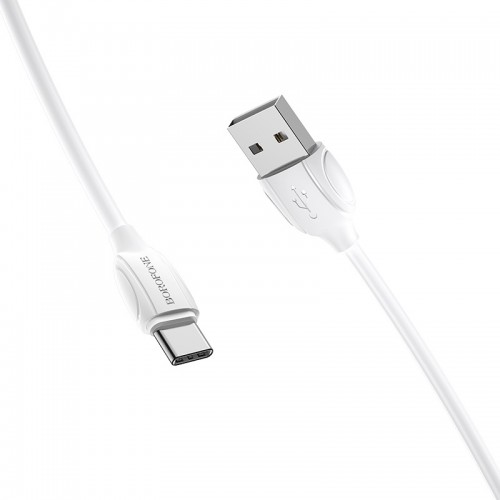 Кабель BOROFONE BX19 USB — Type-C 3A, 1 м, PVC, разъёмы TPE, белый